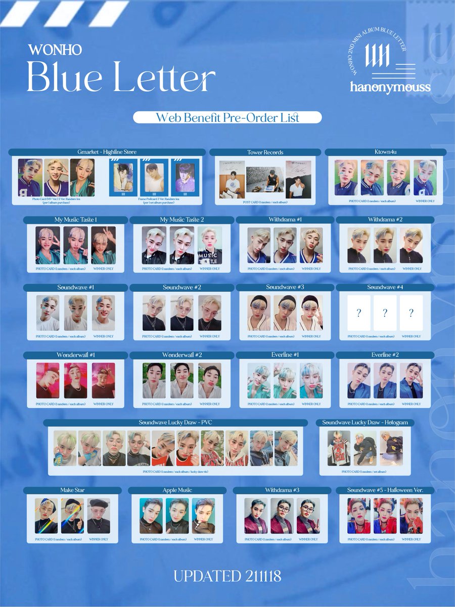 Wonho #Blue_Letter Photo Card Wish List ✓ Soundwave #5 Halloween