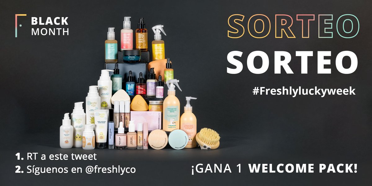 #GIVEAWAY SORTEO!💥#FreshlyLuckyWeek!🙌Una semana llena de fiesta en todas nuestras redes 🎉  ¡Hoy es nuestro turno!🤩 

1️⃣ Síguenos en TW <a href="/freshlyco/">Freshly Cosmetics</a>
2️⃣ RT a este tuit

¡1 PERSONA podrá ganar TODOS LOS FRESHLY!😱🔥 Finaliza MAÑANA  18/11 a las 9h🤞#FreshlyBlackMonth #sorteo