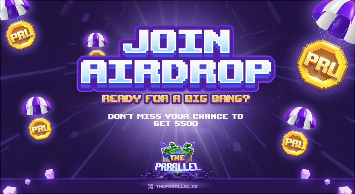 theparallel_io's tweet photo. ️🎉️🎉 #AIRDROP# Don't miss your chance to get $500 and be ready for a big bang

All Parallese, don't forget to join the Airdrop event right now! 

💥Join now: https://t.co/aSoX0R3IHp
💥 More info: https://t.co/ZqNWmPYKkr

#TheParallel #AnInfiniteMetaverse #PRL #Airdrop https://t.co/kHIk7QWy1q