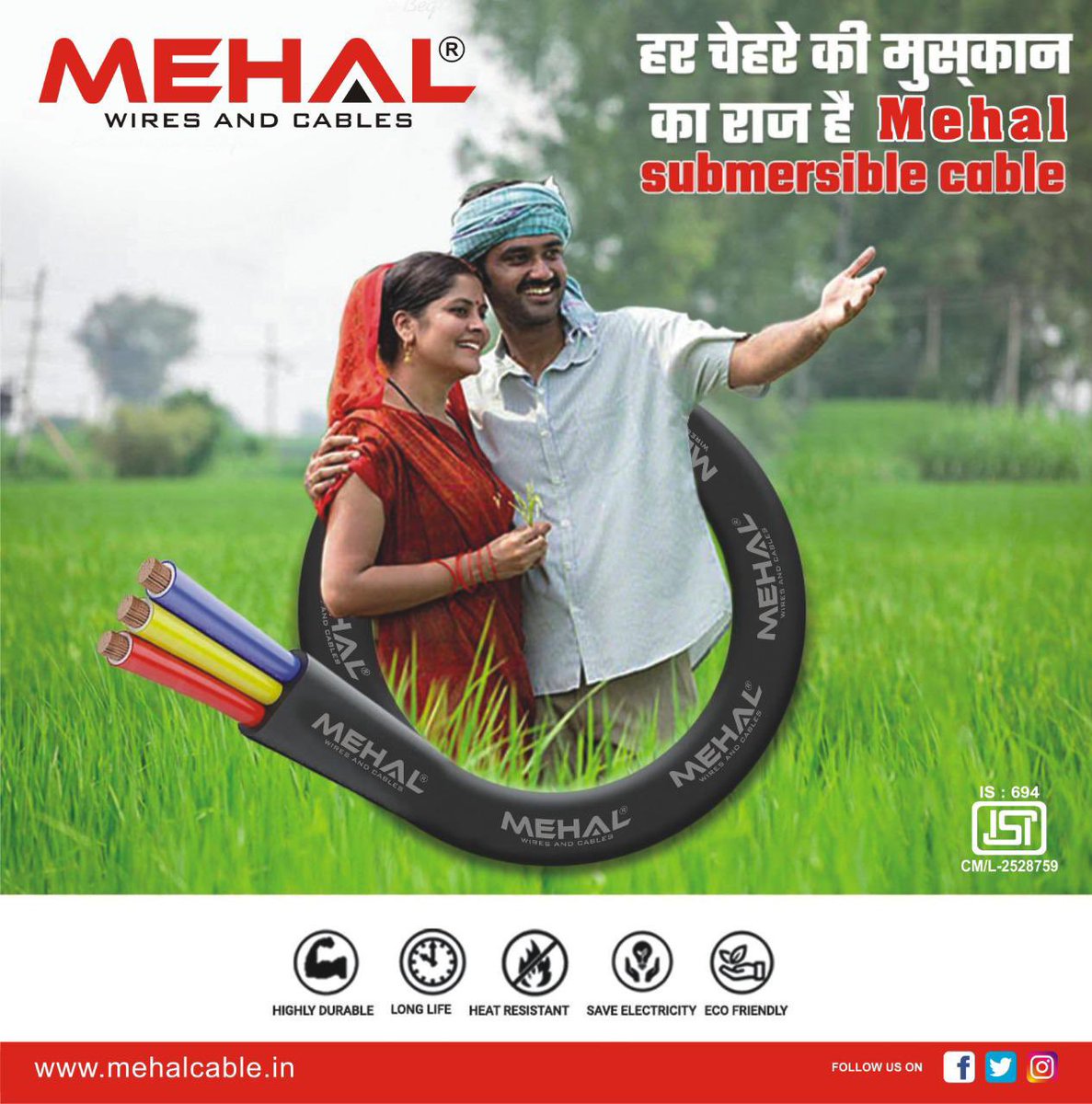 mehalwirecable's tweet photo. MEHAL 3 core flat Submersible cables with unbeatable flexibility, quality and durability, providing protection against indefinite immersion in water 🌾💦💧 👨‍🌾 #mehalcable #submersible #submersiblepump #submersiblecable #submersiblewire #farmer #agriculture #3coreflatcables #motor https://t.co/7vJoPlCdj9