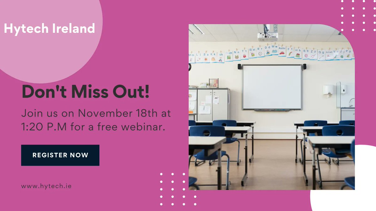 Last chance to register for our #webinar today at 1:20 P.M. 

Register here: buff.ly/3pFn6iN

@orla_hegarty @MartinaBroe1 <a href="/V4PIreland/">VoiceForPrincipals</a> <a href="/ParentsUtdIE/">Parents & School Staff Ireland</a> @voiceforteachers