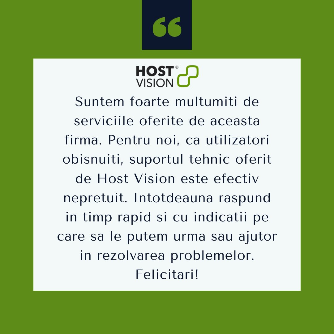 hostvision's tweet photo. Toți utilizatorii noștri sunt la fel de importanți. Echipa noastră de support vă stă tot timpul la dispoziție, indiferent de pachetul pe care-l aveți la noi!

#TestimonialulDeJoi https://t.co/aDIOO0xYer