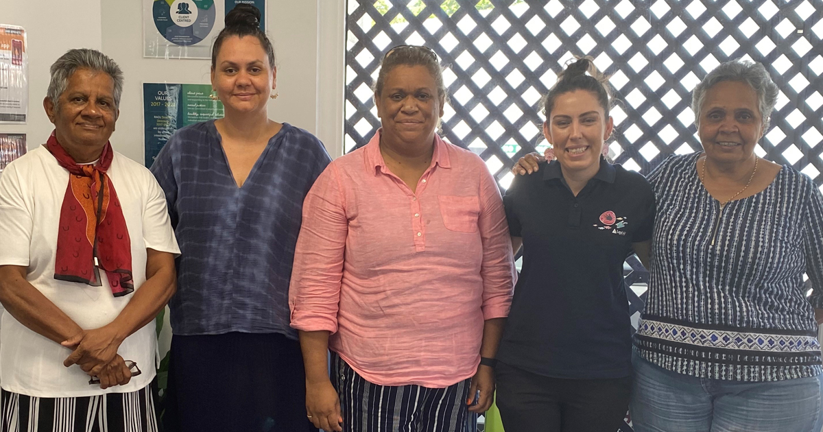 LegalAidQld's tweet photo. The First Nations Cultural Capability team meeting with Townsville organisations—Thriving Kinnections Specialised Family Violence services and Townsvile Aboriginal and Torres Strait Islander Womens NQ Ltd. #LAQFirstNations #Townsville #Queensland https://t.co/KIuTPRWUGj