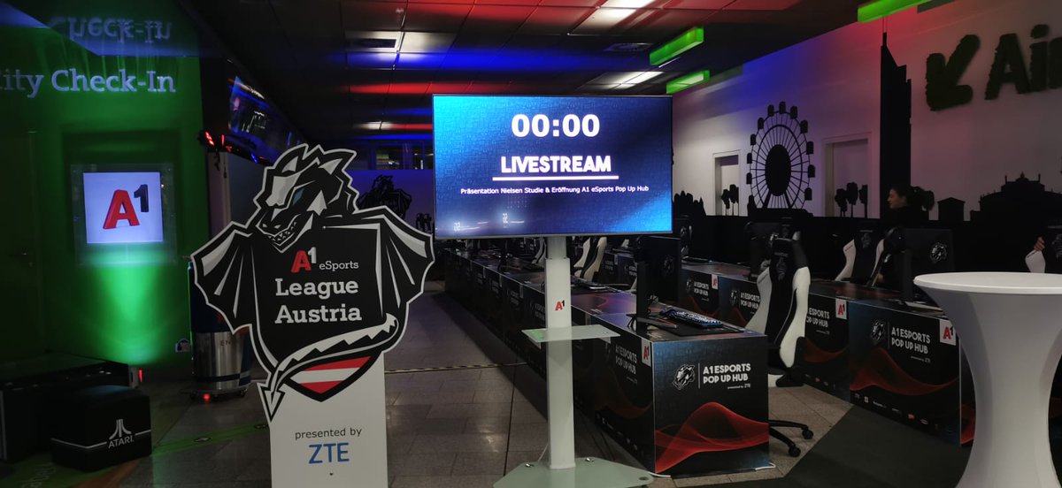 A1eSports_AT's tweet photo. Heute um 10:30 Uhr geht es los: Wir eröffnen unseren #A1eSports #PopUpHub in Wien Mitte - The Mall und präsentieren euch die neuesten Ergebnisse der großen E-Sports Studie Österreichs. 😎🎮
📺 Hier könnt ihr live dabei sein: https://t.co/N5MPhukHvO https://t.co/Oy4GOjrIxV