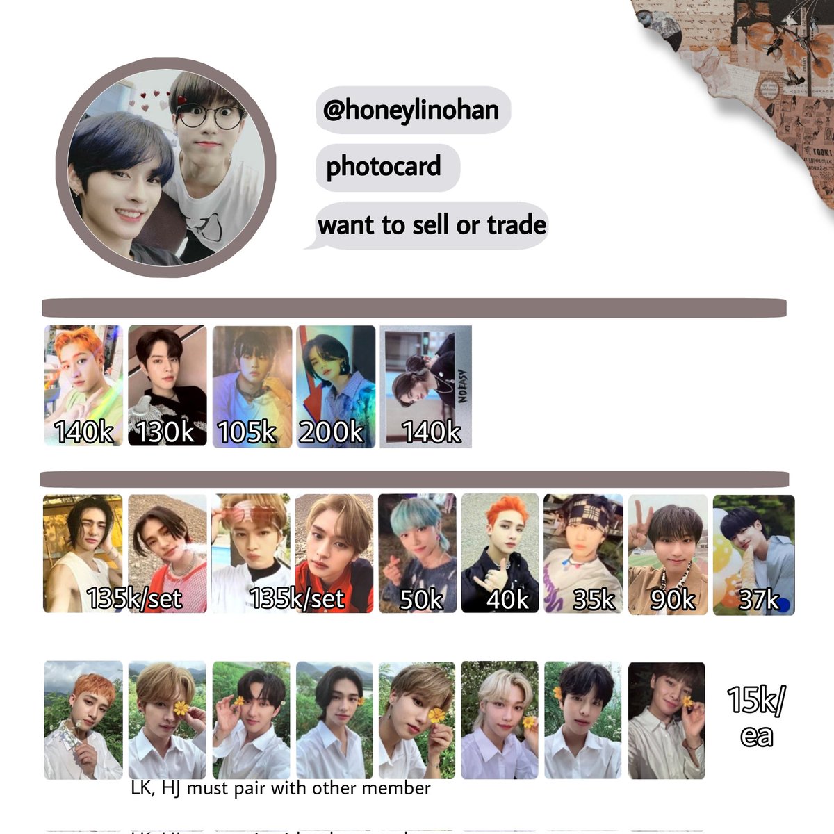 honeylinohan's tweet photo. WTS SKZ PC 

WD Noeasy Chan
Jewel,Aladin Seungmin
Aladin, Synnara Hyunjin

Hyunjin ds+merah
Lee Know ds+merah
Felix biru
Chan std A 🤙
Changbin bandana/sorban

Han Go Live Ds
I.N nacific r1

Skz Lim Noeasy Bunga

📍Jakarta,INA
🍊available
💌Negotiable | take>2 i'll give u discont https://t.co/LOl8FZTSWD