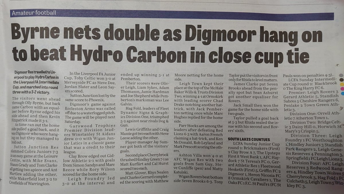 Paper review of last Saturday's games ⚽

#wigan #grassrootsfootball