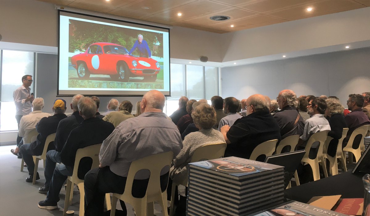 Mundaring_Lib's tweet photo. Some great #classiccars to be seen in our carpark as people turned up in force for Alex Forrest's talk about his book #IdleTorque published by @FremantlePress. Great #authortalk, great audience, and big thanks to @DymocksMidland for looking after #booksales for us. https://t.co/4RGd9FlhTz