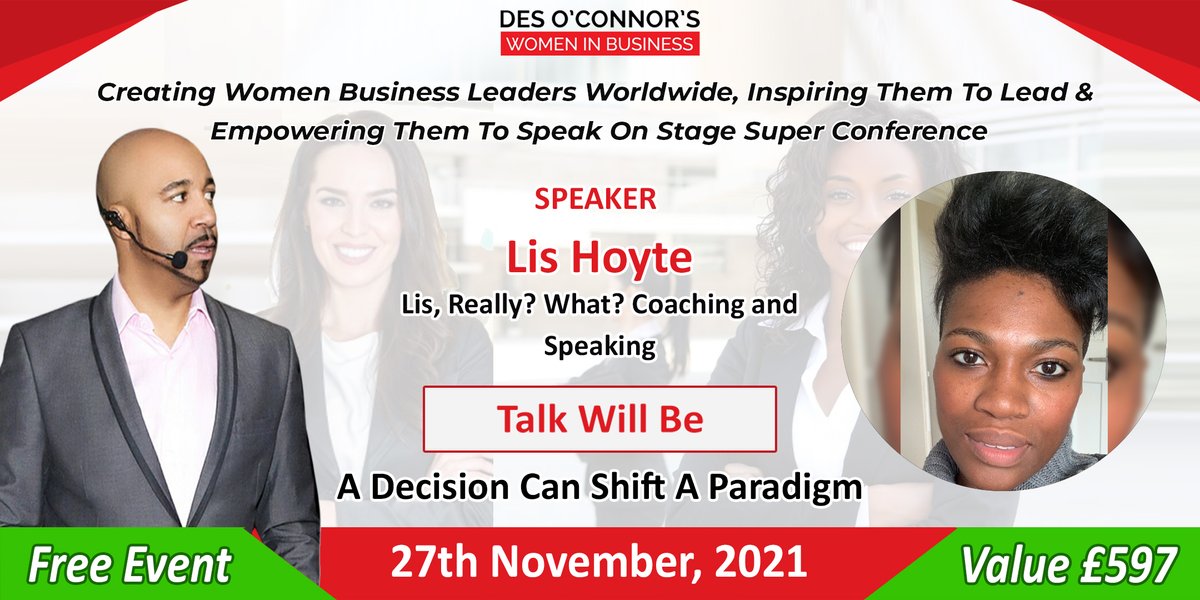 Des_OConnors's tweet photo. BOOK FREE TICKETS WORTH £597 NOW! 

Lis Hoyte who is a Certified Speaker, Author and Life Coach, will be presenting "A Decision Can Shift A Paradigm"
– BOOK FREE TICKETS FROM https://t.co/oAOtEQYh7a or Call 01652 641 351
#womeninbusinesss #womenentrepreneurs #womenbusinessowners https://t.co/5eAnRoH9Iz