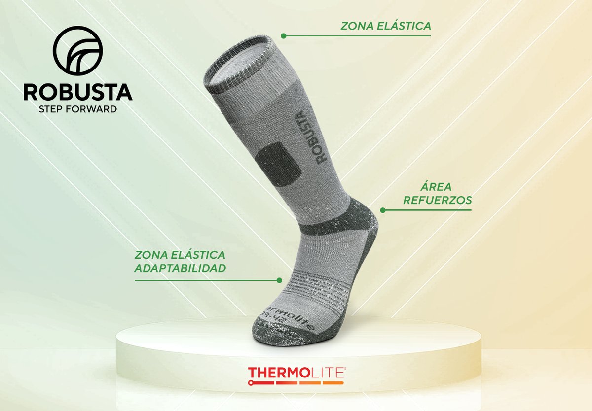 CalzadosRobusta's tweet photo. Llega el frío y con él la necesidad de proteger térmicamente nuestros pies. Los calcetines 'Thermolite® Frío Extremo' de ROBUSTA están fabricados con un tejido aislante que hace uso de fibras huecas con un tamaño ligeramente mayor al de otros tejidos. ¡Confía en Robusta! https://t.co/T0svjfclxE