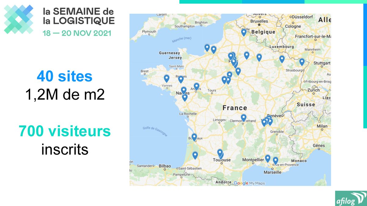 La #SemaineLogistique c'est 40 entrêpots partout en France qui ouvrent leurs portes du 18 au 20 nov.
Au programme: des visites pour aller à la rencontre des professionnels du secteur. Inscrivez vous sur le site internet en parcourant la carte de France 🇫🇷 afilog.org/la-semaine-de-…