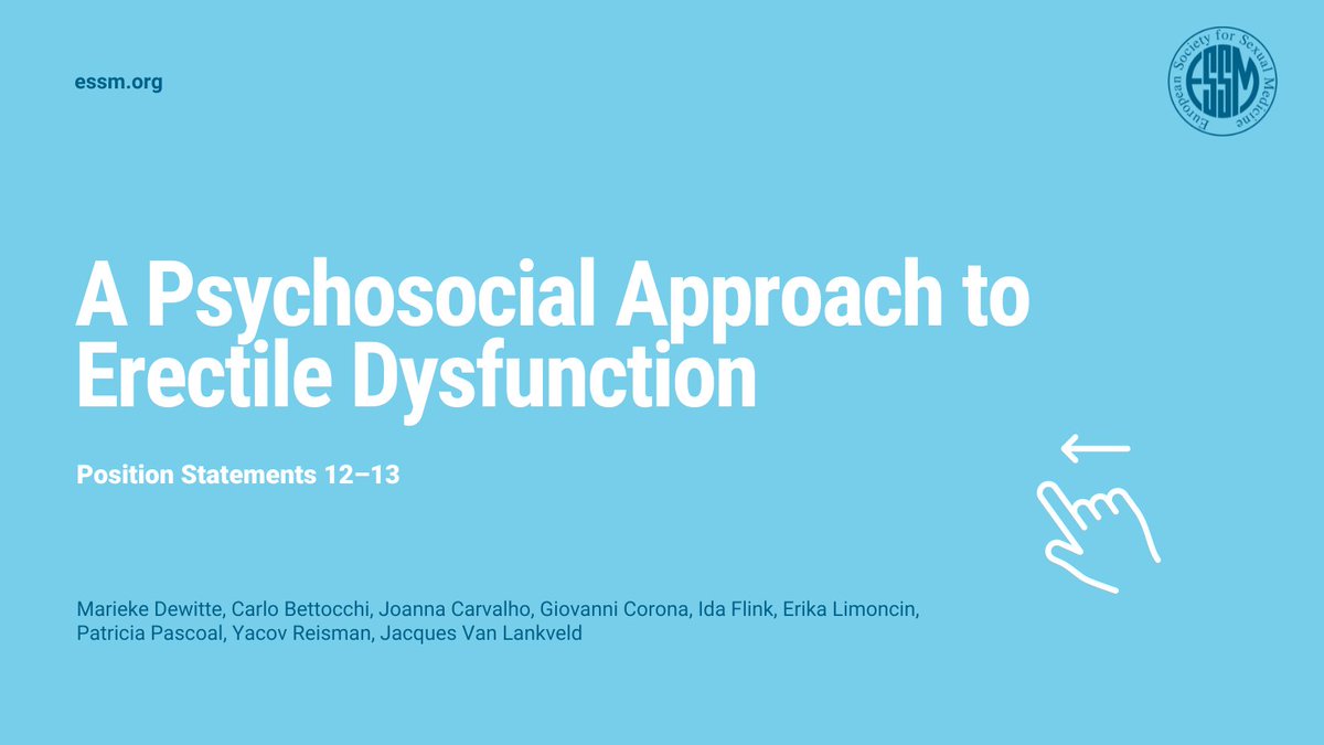 essm_tweets's tweet image. #ED needs to be approached from a multidisciplinary perspective that takes into account the diverse and biopsychosocial nature of #ErectileFunction. 

Head over to our website and learn more ↗️essm.org/publications/e… 

#ESSM #ESSMResearch #urology #UroSoMe #ErectileDysfunction