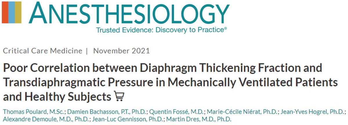 🔴New PhD paper out in <a href="/_Anesthesiology/">Anesthesiology Journals</a>😀

TFdi weakly correlates with transdiaphragmatic pressure

➡️Both in healthy subjects and mechanically ventilated patients
➡️TFdi should not be used to monitor diaphragm effort

More info👉shorturl.at/hvKL2

#diaphragm <a href="/BachassD/">Damien Bachasson</a>