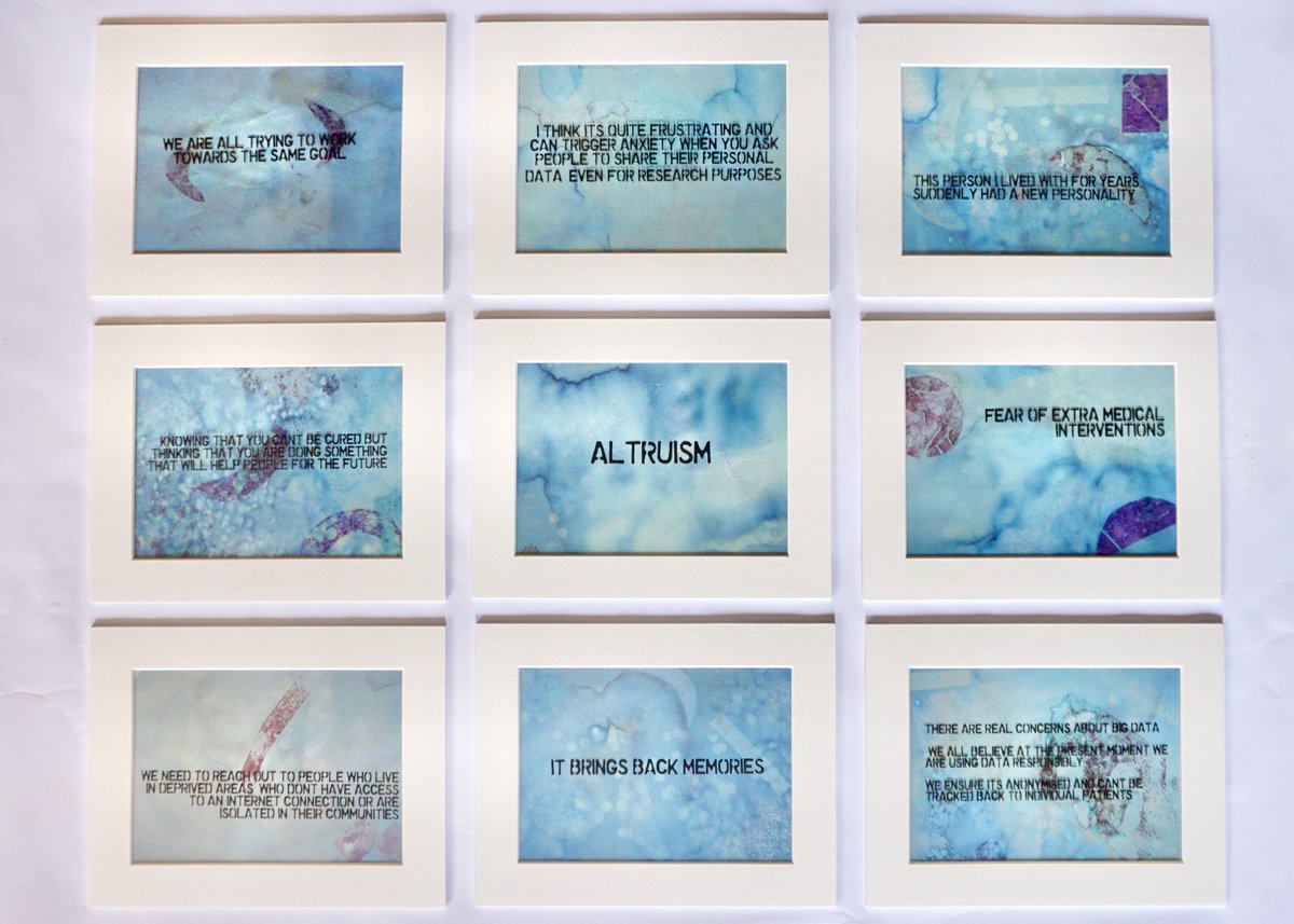 SimonDWatt's tweet photo. It is #PancreaticCancerAwarenessMonth and today is World Pancreatic Cancer Day. If you find yourself in Fitzrovia, pop into Charles Bell House on Foley Street to see some art made by Molly Macleod with @WEISS_UCL researchers and people affected by pancreatic cancer. https://t.co/gd3nFQhdOT