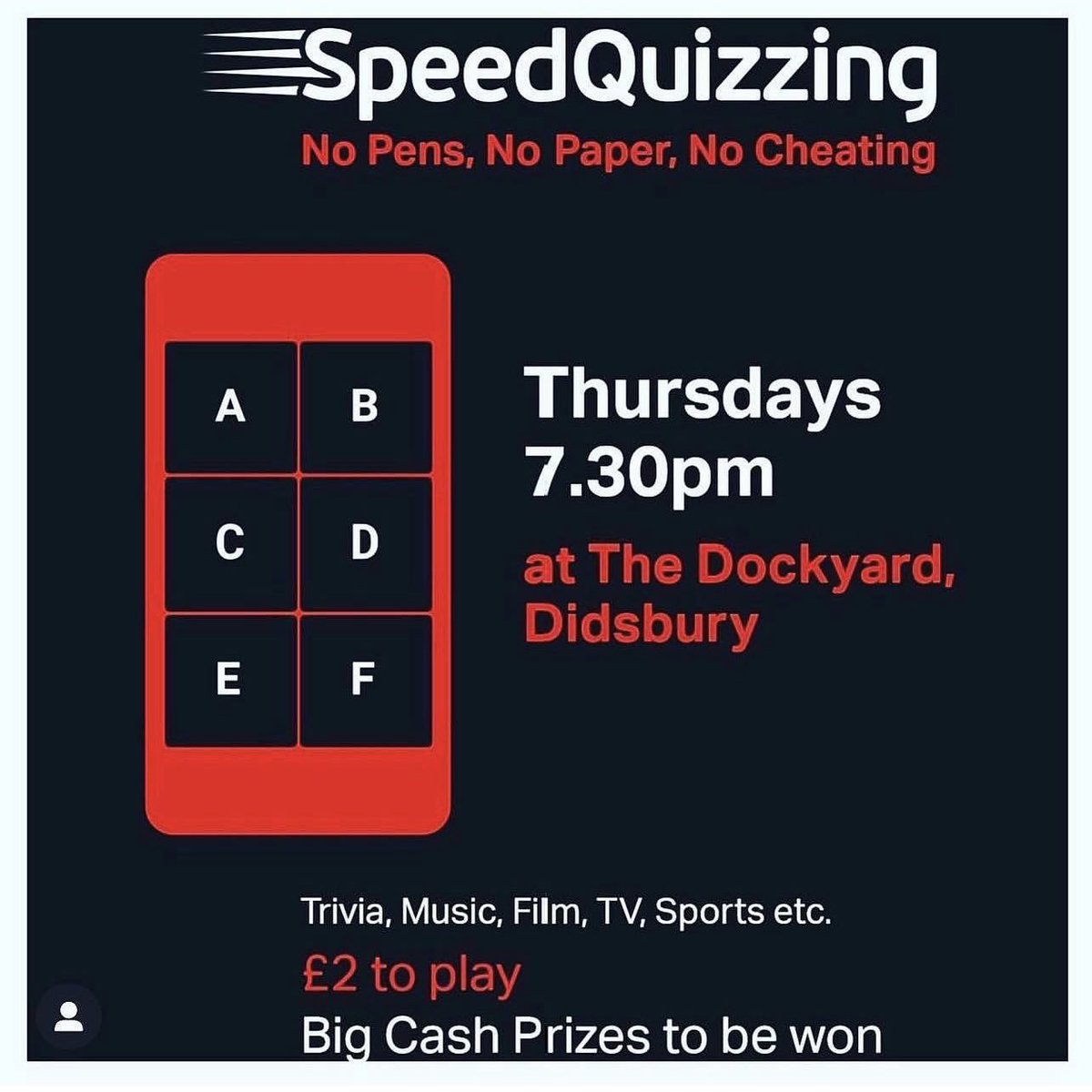 Tonight WE QUIZ! 🔥🤓

Grab your cleverest pals ONLY 🤣

#dockyarddidsbury #dockyardpub #didsbury #didsburylife #didsburyvillage #didsburyliving #didsburydrinks #didsburypubs #quiztime #pubquiz #quizinstagram #quizzing