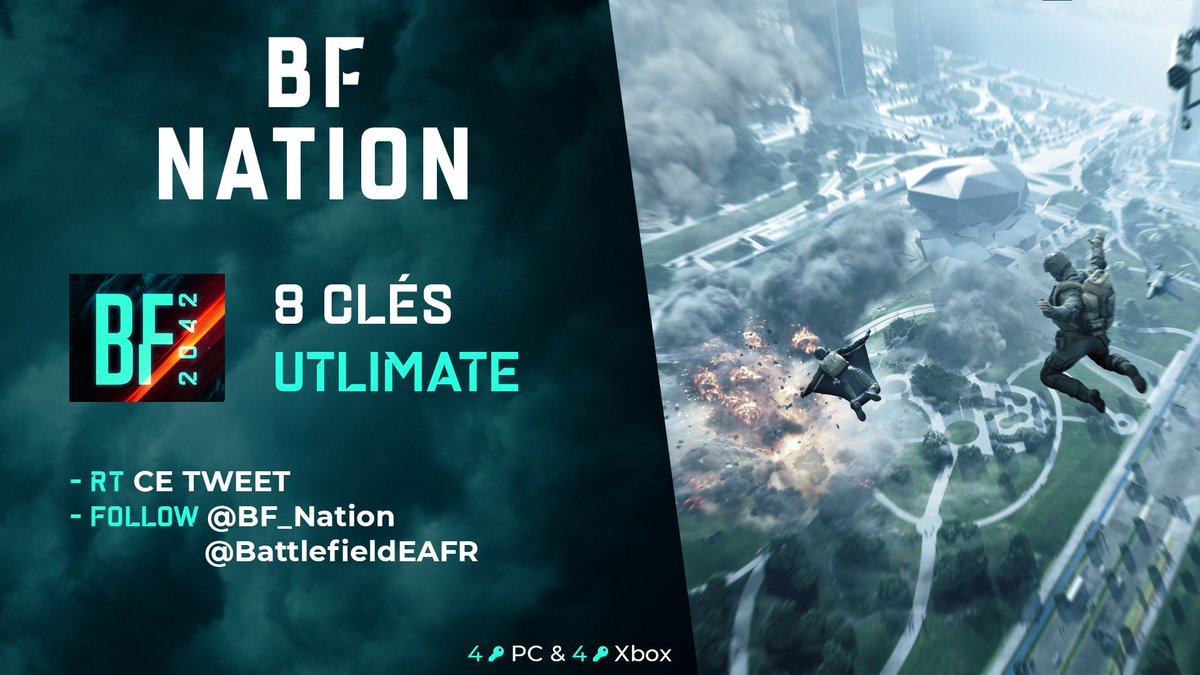 BF_Nation's tweet image. 🔑 8 clés Édition Ultimate à gagner !

✅Follow @BF_Nation &amp;amp; @BattlefieldEAFR
🔁RT ce tweet

Tirage au sort ce soir à 18h00