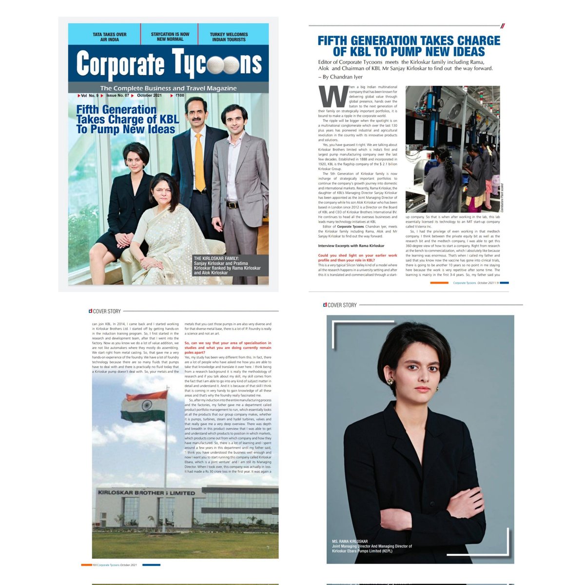 magcorptycoons's tweet photo. The #Kirloskar Family - Fifth Generation Takes Charge of KBL To Pump New Ideas.
Link to read more - https://t.co/OngGyLrJJh

#KirloskarFamily #CoverStory #NewIdeasNewGeneration #LatestIssue #BusinessMagazine https://t.co/V4vBavR0z4