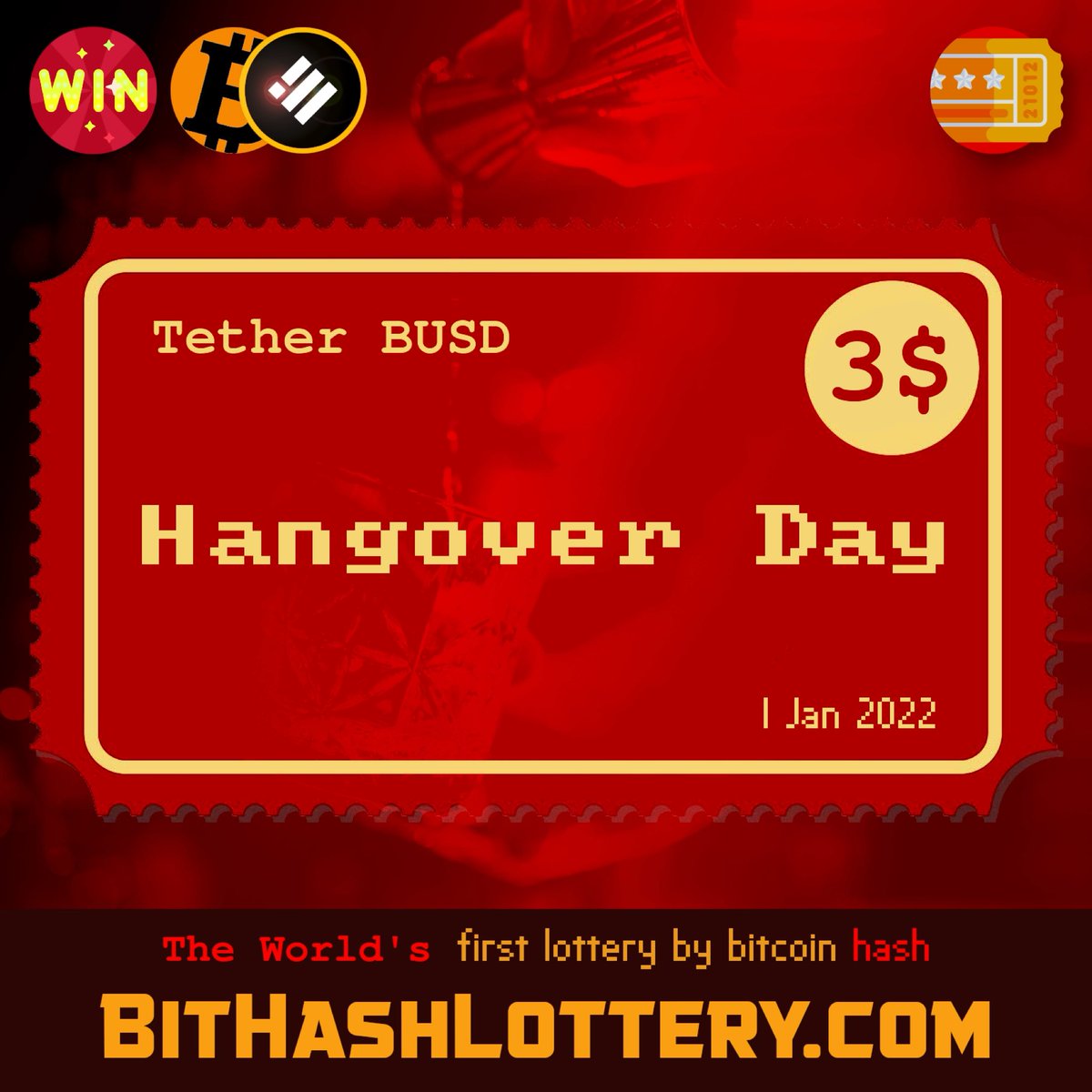 bithashlottery's tweet photo. The New Year should start with this memorable day!  Do not miss this lottery!

💎 Website link in bio

#bitcoin #hash #ticket #lottery #win #gambling #game #games #developer #chance #life #wallet #ethereum #binance #bnb #busd #tether #bithashlottery #club #gameclub #fraud #block https://t.co/VEoX6AgEJ6