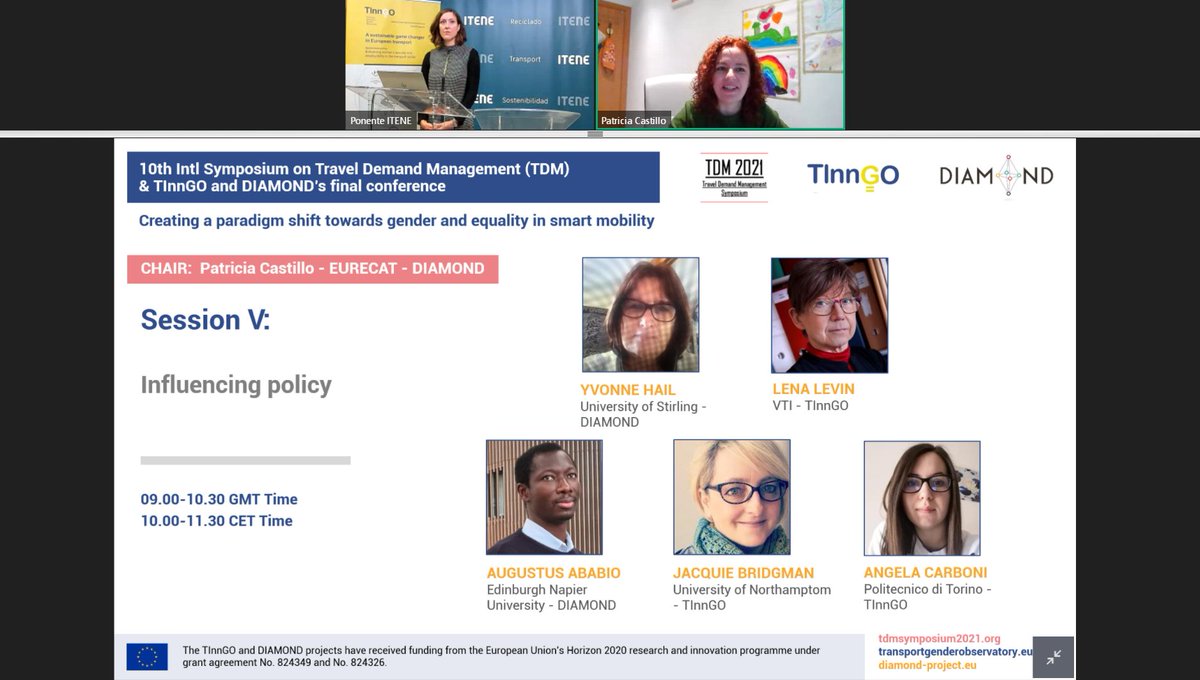 DIAMOND_H2020's tweet photo. Patricia Castillo, #DiamondH2020 project coordinator @eurecat_news, is the chair of the session "Influencing policy" of the #TDMSymposium discussing on different aspects of #GenderInTransport

More information about the session ➡️https://t.co/F7m71OwilZ https://t.co/IvjCOiGDPC