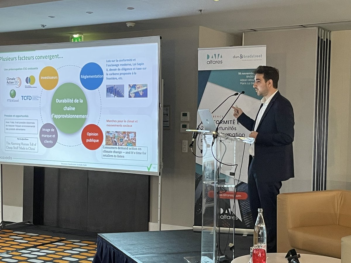 Laurent Auffret <a href="/EcoVadisFR/">EcoVadis France</a> partage le contexte #RSE sur les pratiques responsables dans les chaînes d’approvisionnement 
#Ecovadis #RSE