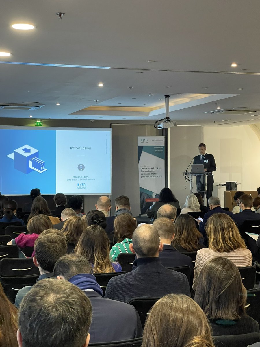.<a href="/FredericBarth1/">Frederic Barth</a> appuie sur l'importance de la data #RSE qui est systématiquement demandée en données prioritaires lors des sollicitations des clients vers <a href="/AltaresDB/">Altares Dun & Bradstreet</a>
___
#procurment #supplychain #achats #kys