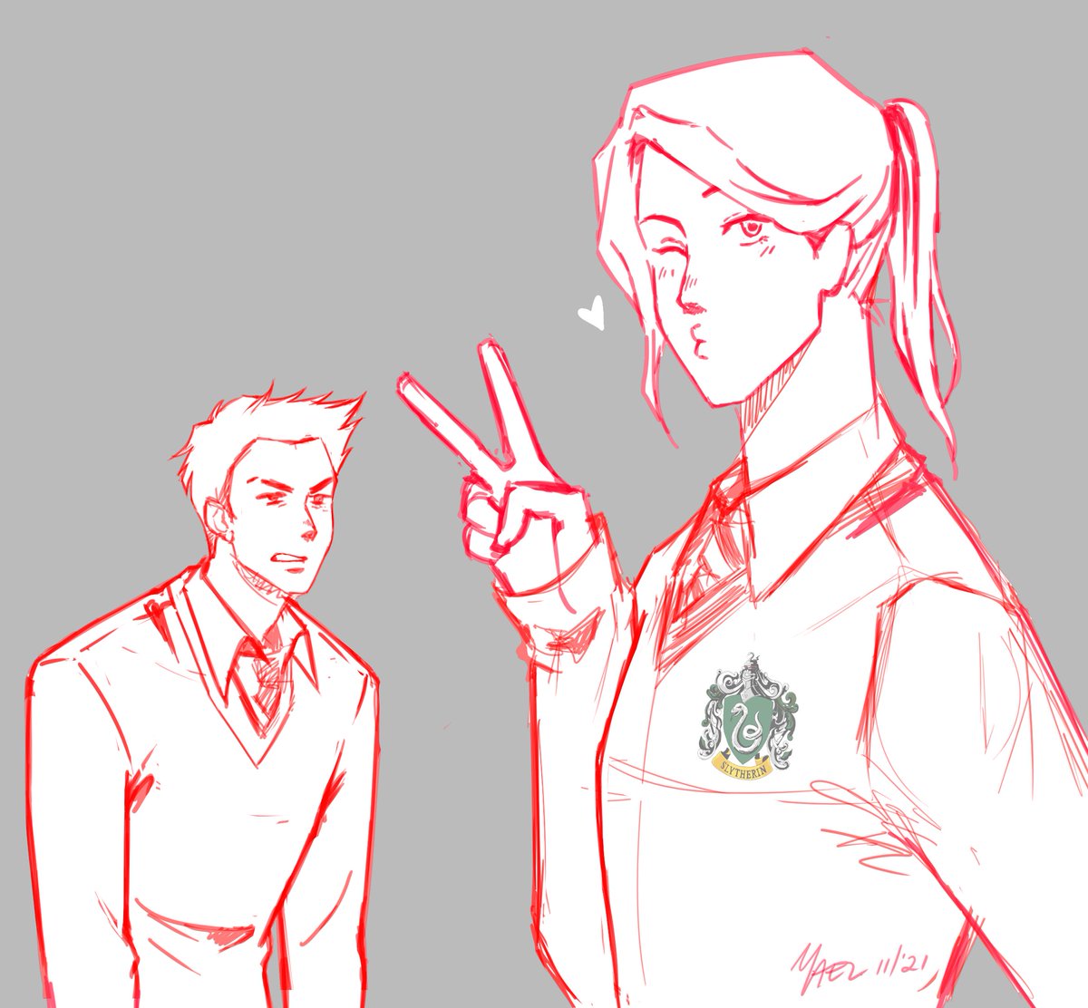 Yaellowgreen's tweet photo. Doodle before work. Alex is Slytherin like me, no doubt. #digitalart #sketch #doodle https://t.co/NSIykT33MM
