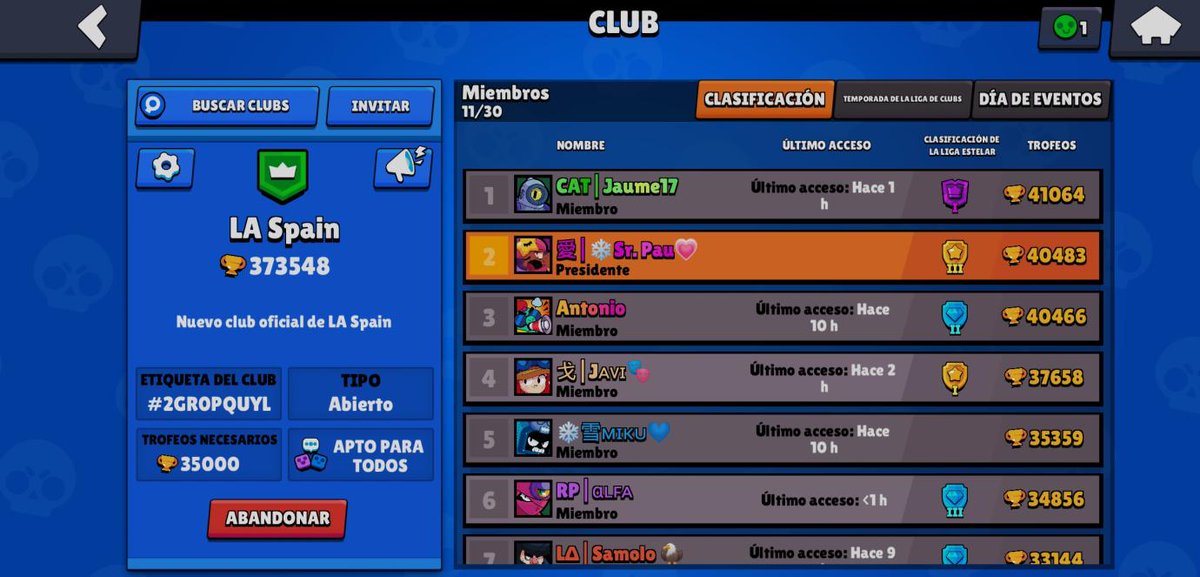 Queremos anunciar que el club de LA Spain que teníamos ha dejado de ser oficial, debido a que el staff del club no ha querido colaborar para mejorar la situación del club respecto a la toxicidad y mala imagen del club.
Hemos hecho uno nuevo, se agradecería mucho una ayudita/apoyo