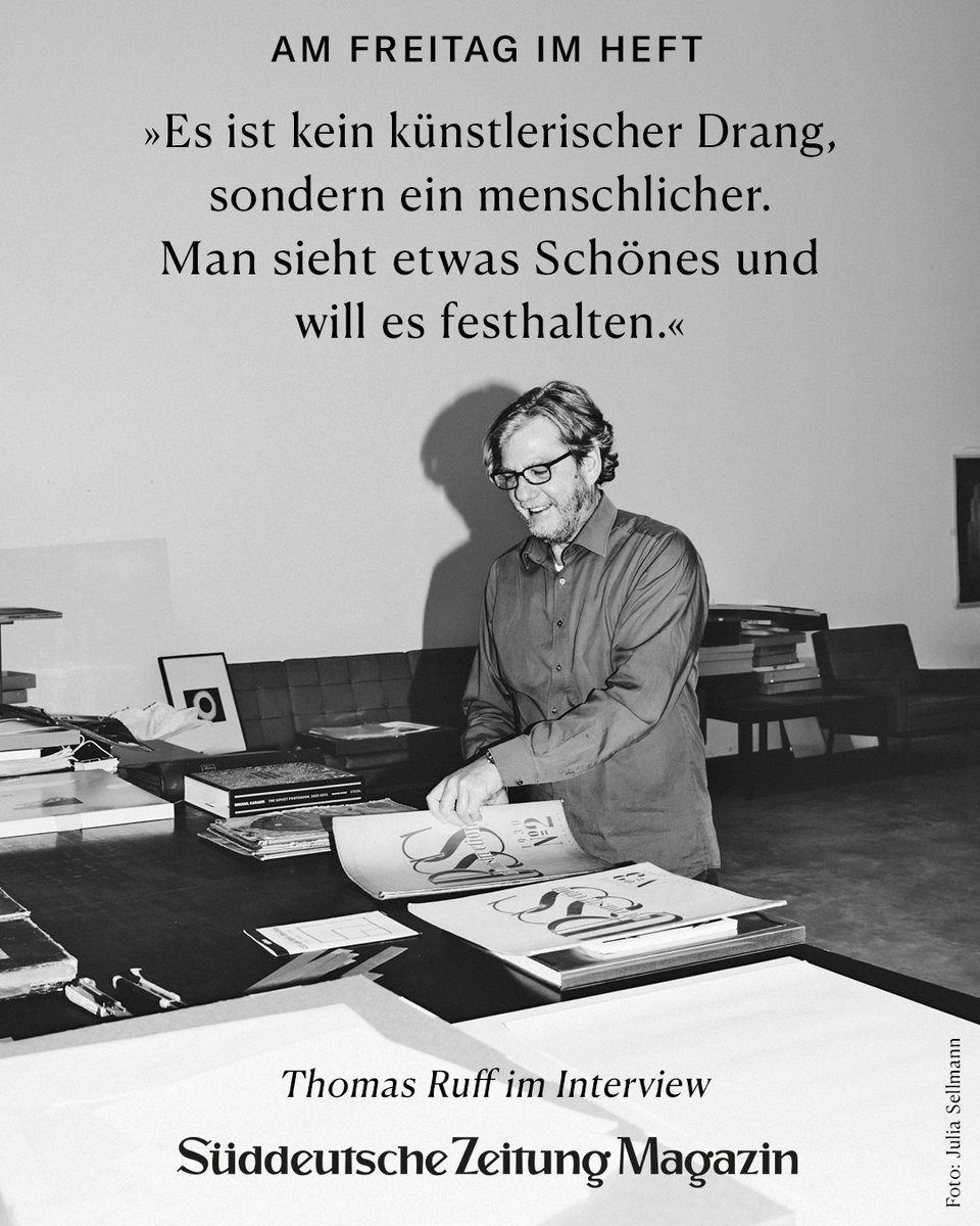 szmagazin's tweet photo. Der Fotograf Thomas Ruff hat die diesjährige Ausgabe unserer Kunstausgabe #Edition46 gestaltet. Ein Interview von @DEntzauberung – am Freitag im Heft in der @SZ und unter https://t.co/MjzML25vRa https://t.co/6Ss2wTjKQc