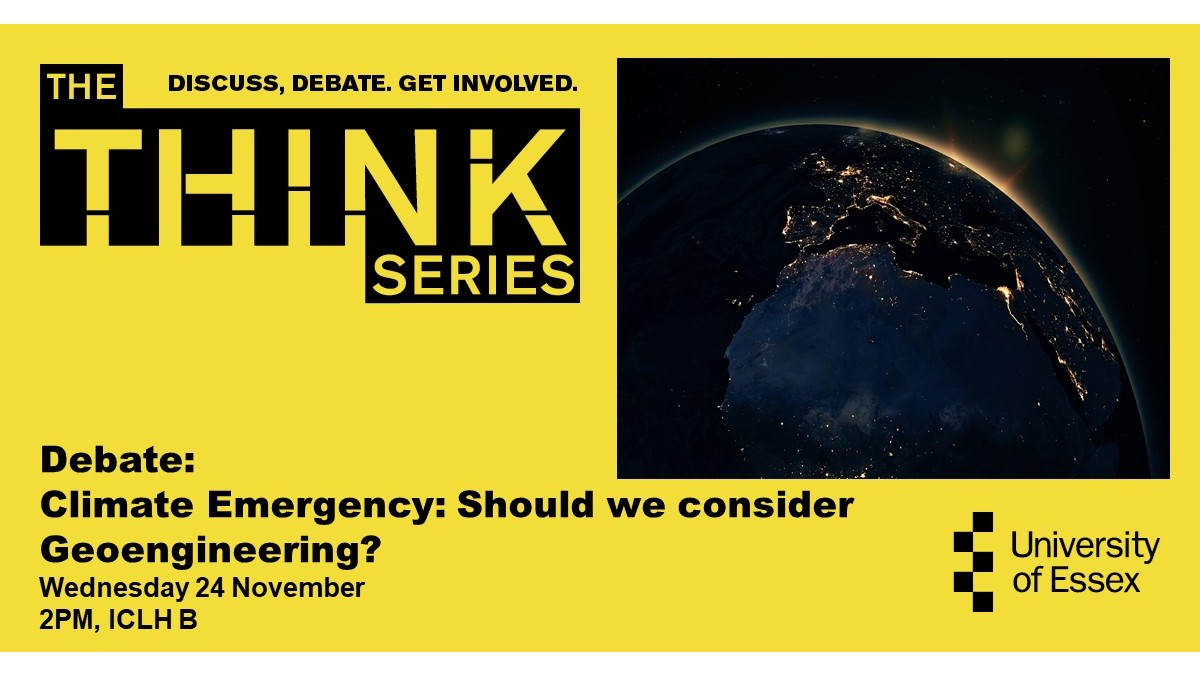 We find ourselves in a climate emergency with little time to act, we ask, should geoengineering schemes be considered? 
 
Join the debate fb.me/e/1tRb43XHQ 
 
Wednesday 24 November at 2pm in ICLH B or via Zoom tinyurl.com/4r9k36nu