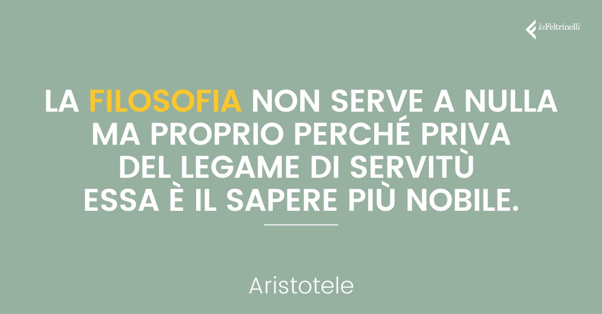 Feltrinelli_'s tweet photo. Oggi celebriamo la Giornata mondiale della filosofia.
Un mondo che a volte può sembrarci lontano dal nostro quotidiano ma che, in realtà, abbraccia ogni nostra azione, nel più semplice dei modi, attraverso il pensiero.

#WorldPhilosophyDay #18novembre #laFeltrinelli https://t.co/r7tIxS6yF6