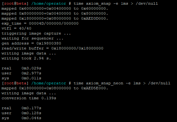 From around 3 to less than 0.2 seconds , that's the new NEON accelerated image capture tool speed up in the latest AXIOM Beta firmware: github.com/apertus-open-s… 

#Linux #OpenHardware #Camera #Imaging #OpenSource