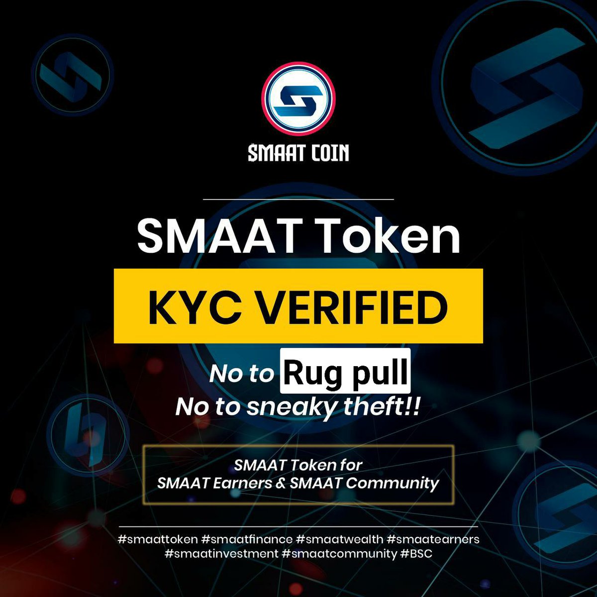 BlocksNgO's tweet photo. In a bid to guarantee investors funds security and increase trust, SMAAT COIN has been Verified by Pinksale which means No Theft, No Rug Pull!!

We are Glad to announce that *SMAAT COIN* is safe for investors!!

🚀🚀🚀🚀

Presale link: https://t.co/ZUCfDSmmEa

#smaatfinance #Bsc https://t.co/CJbQbqlFNw