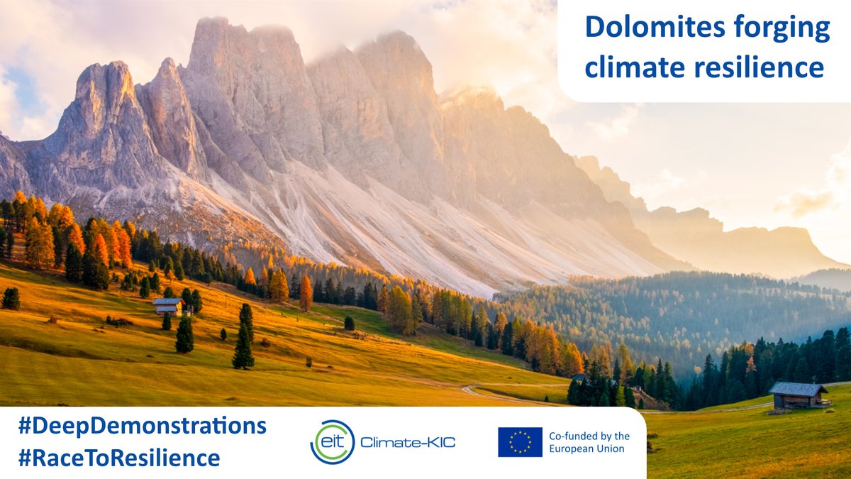 ClimateKIC's tweet photo. How @EITeu @ClimateKIC's #DeepDemostrations programme contributes to the design of climate change adaptation measures in the #Dolomites such as transboundary cooperation, education, youth mobilisation + democratisation of climate action in rural areas. 👉 https://t.co/jSftZF83i7 https://t.co/E7FYV7yYkF