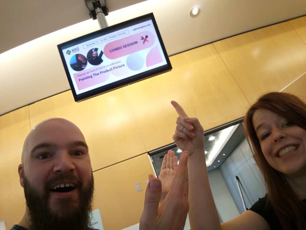 Getting excited for our combo workshop! If you want to learn how to work with a product outline, come to room E1 😁 #agileTD