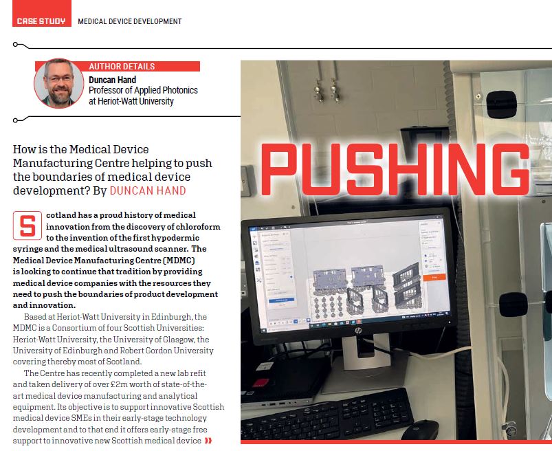MDMC and industry partners are featured in the November '21 issue of New Electronics magazine. @wideblue_design, @Softcellmedical, @Abergower, @Intellipalp. #medicaldevicedesign #medicaldevicemanufacturing newelectronics.co.uk/newelectronics…