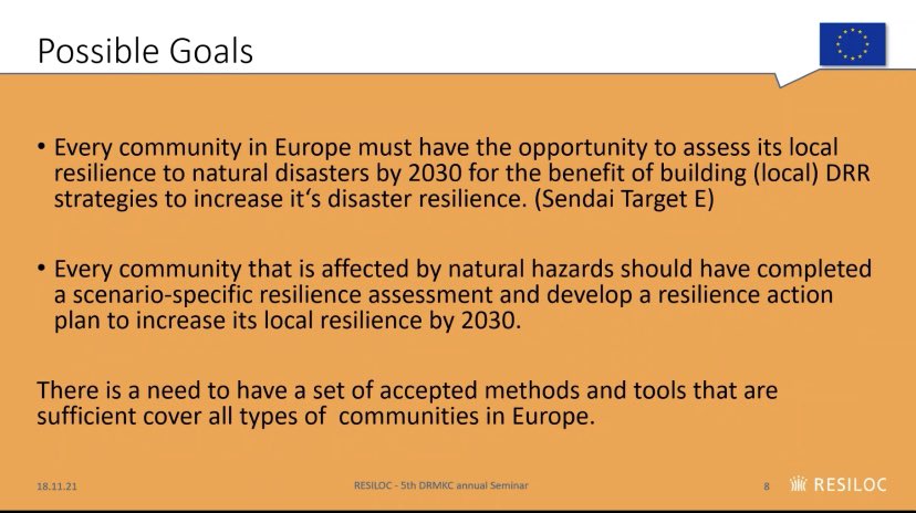 resiloc's tweet photo. How can communities embrace global #disaster #resilience goals? We @resiloc seek an #EUresearch based answer together with them. Presenting at #DRMKC today to contribute to #ResilienceForAll. #CommunityResilience #EUscience #LocalResilienceTeam #EUCivPro #DRR #UserDrivenScience https://t.co/L4TLABhBGn