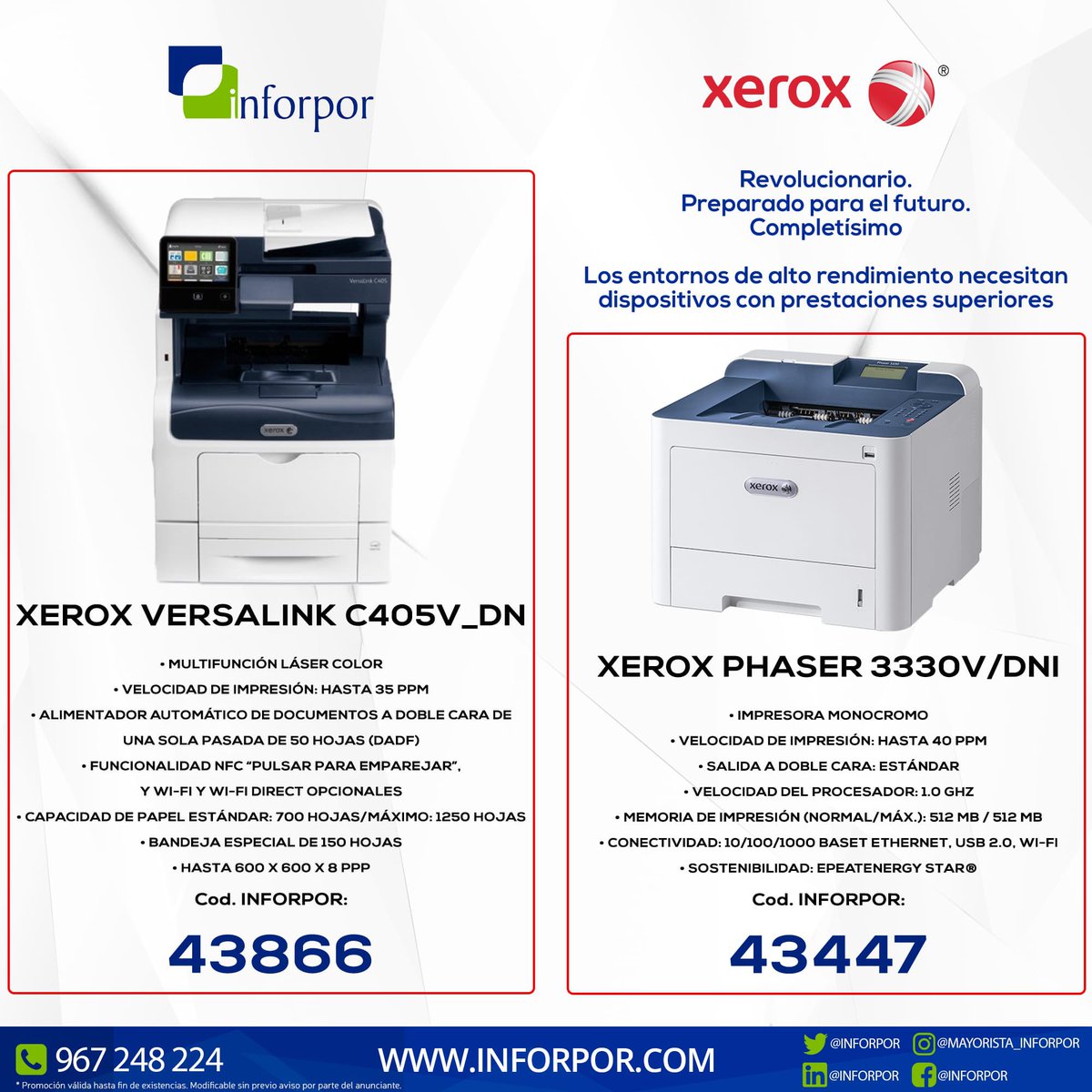 Inforpor's tweet photo. #promo @XeroxEspana disponible en #inforpor para #reseller CanalIT
#mfp #versalink #impresora #phaser
Consulta con tu equipo comercial https://t.co/yLxHZsTh1J