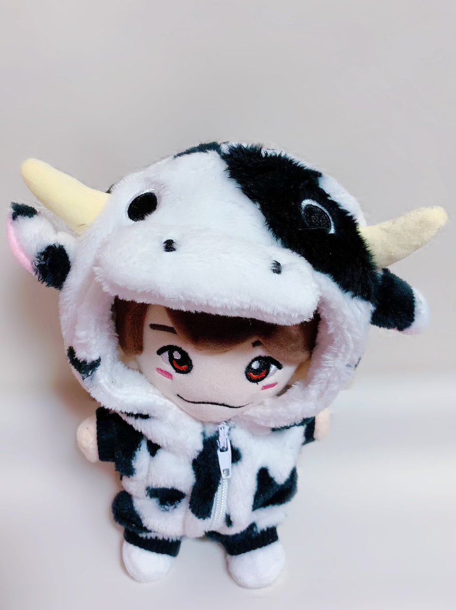 15センチちびぬい用アニマル着ぐるみに牛が仲間入りしました🐮 手足が