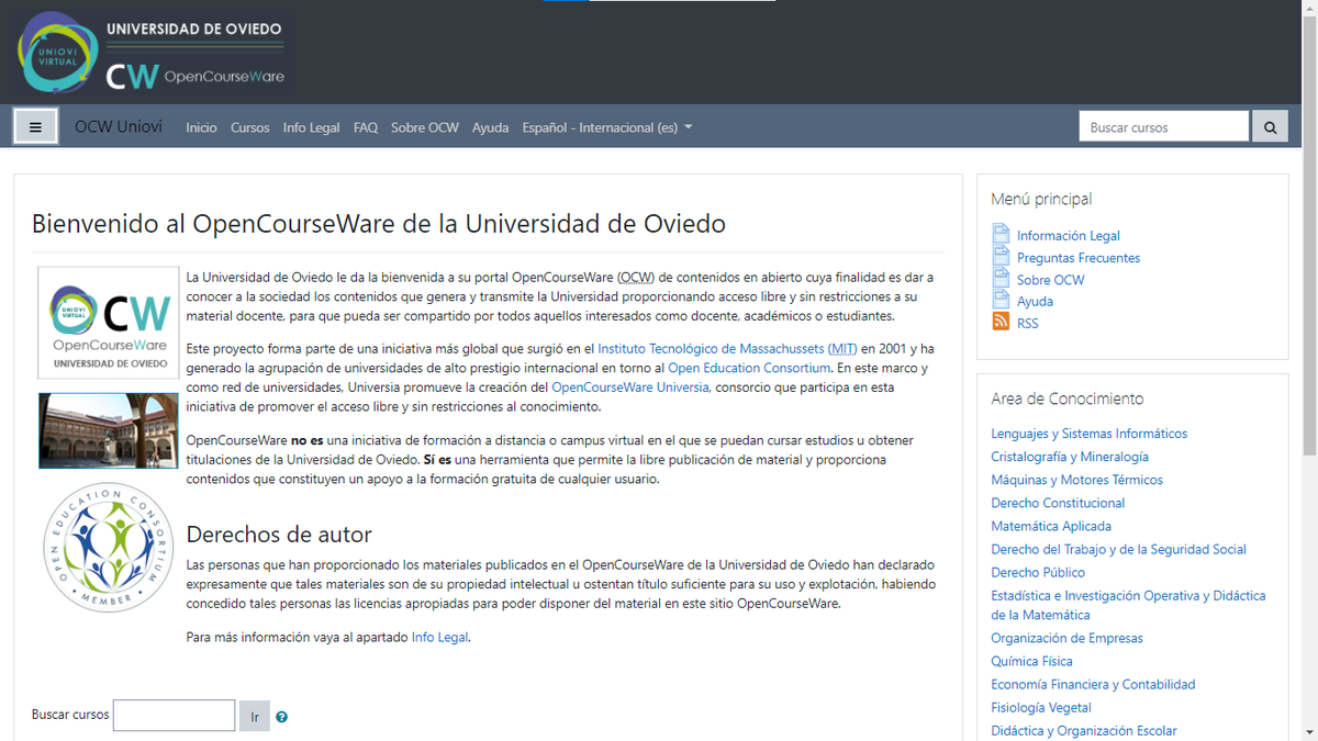 InnovaUniovi's tweet photo. Recientemente se ha actualizado la versión del portal #OCW de la Universidad de Oviedo. En él podrás consultar cursos y asignaturas en abierto sujetas a la convocatoria de Proyectos OpenCourseWare disponible desde 2010. 👉  https://t.co/G6lGyJLtyz #uniovi https://t.co/R569LD1mt1