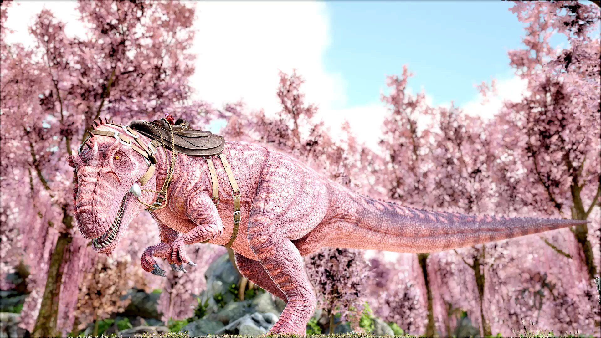 Pink and white allo named valentine, and my giga named The Dark Knight :  r/ARK