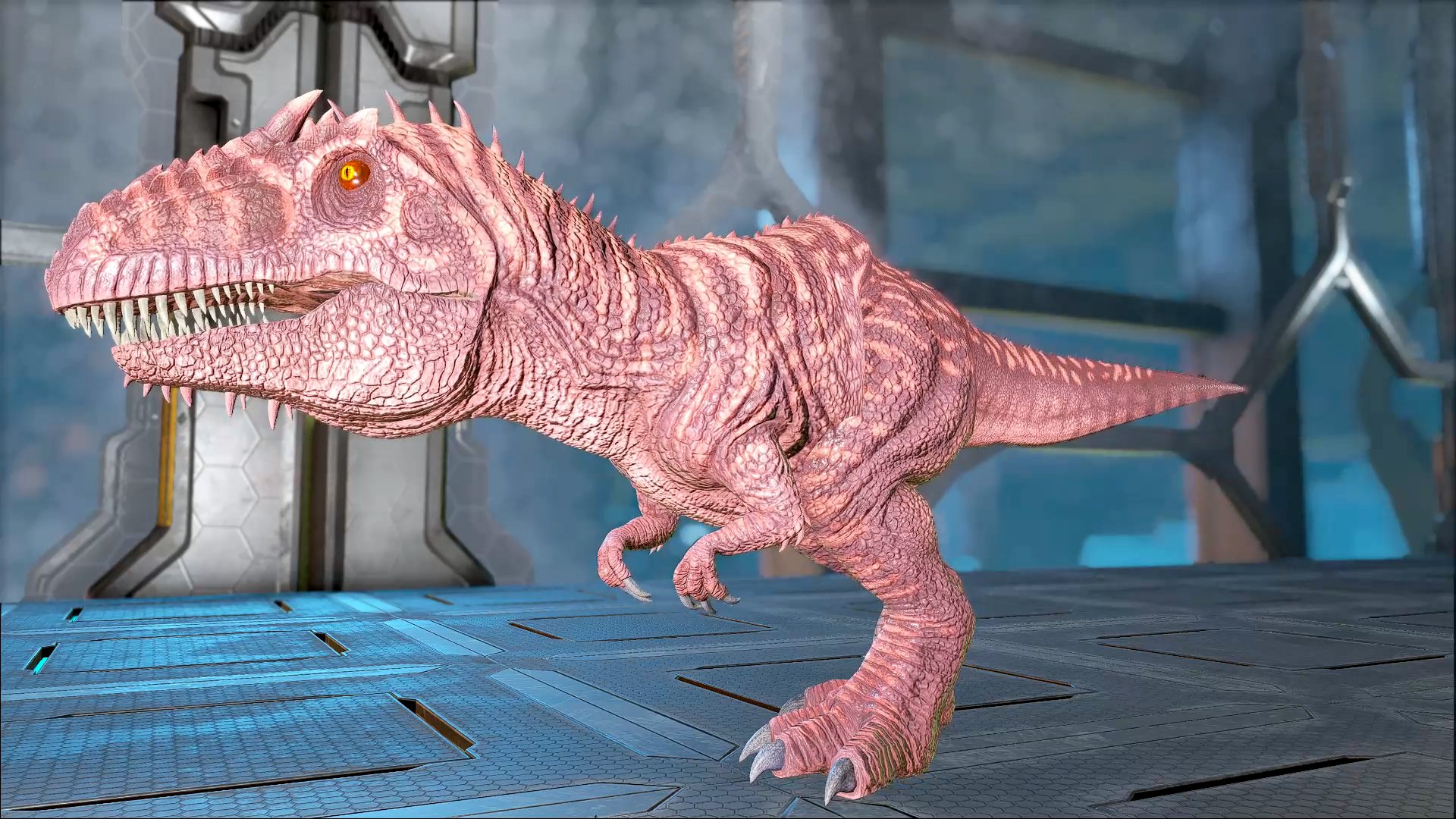 Pink and white allo named valentine, and my giga named The Dark Knight :  r/ARK