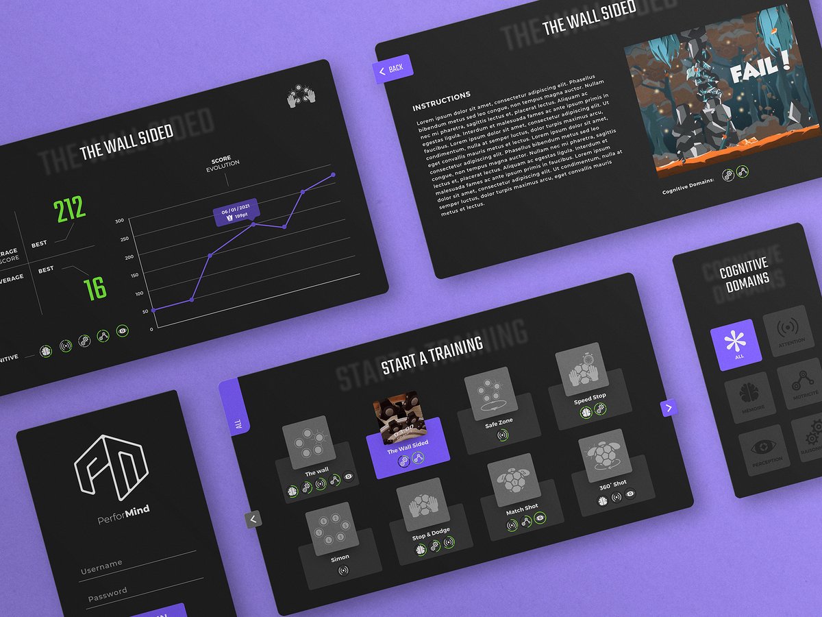 DimitryGiffard's tweet photo. En collaboration et pour Glitchr Studio : création de l’identité de marque de Performind (logotype, charte graphique, website, interface in game). 
Les programmes de PerforMind ont pour objectif d’aider et d’accompagner les sportifs à l’entraînement.

https://t.co/VpCezoN9Sd https://t.co/UynyMPpQHk