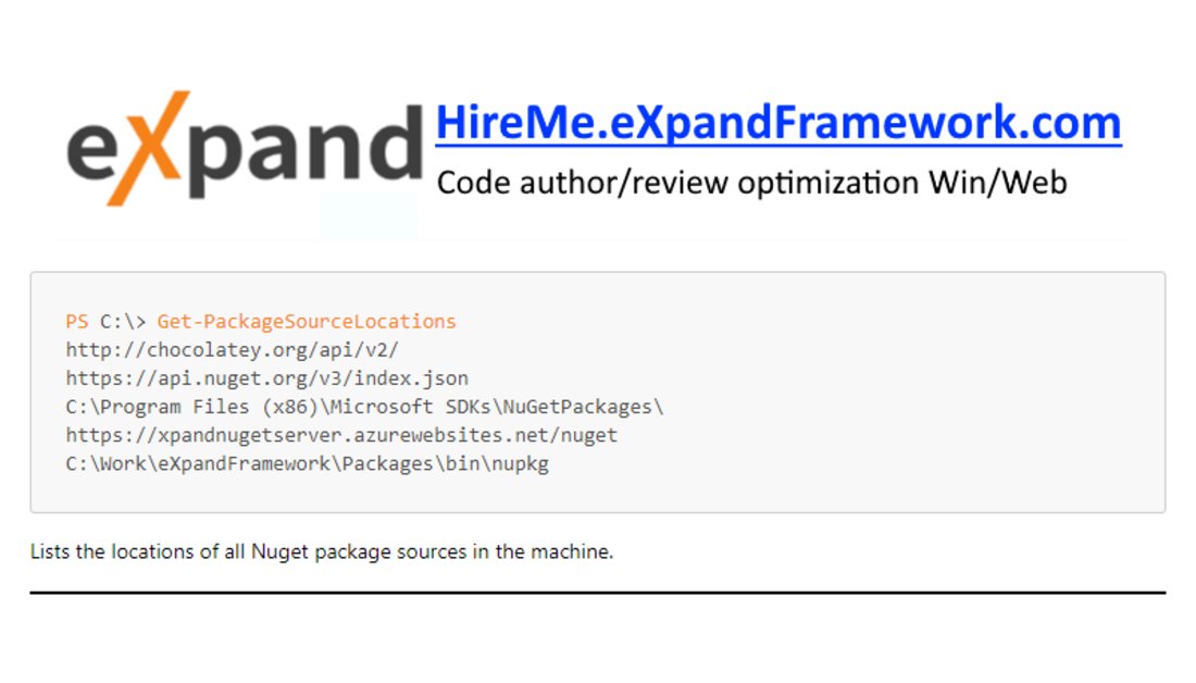 eXpandFramework's tweet photo. The Get-PackageSourceLocations #XpandPwsh #PowerShell CmdLet:
Returns the locations of the registered in the system package feeds.
Wiki: https://t.co/C8EkZnekkV
#nuget, #DevExpress_XAF, #pwsh, #developer, #business, #automation https://t.co/hVQw5dzbts