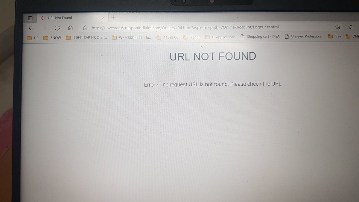 ThisIsAppu's tweet photo. @NipponIndiaMF I am getting this URL not found error everytime I try to login to transact. This comes after I put in my username n password. Please can you help resolve this https://t.co/dZzxetewjg