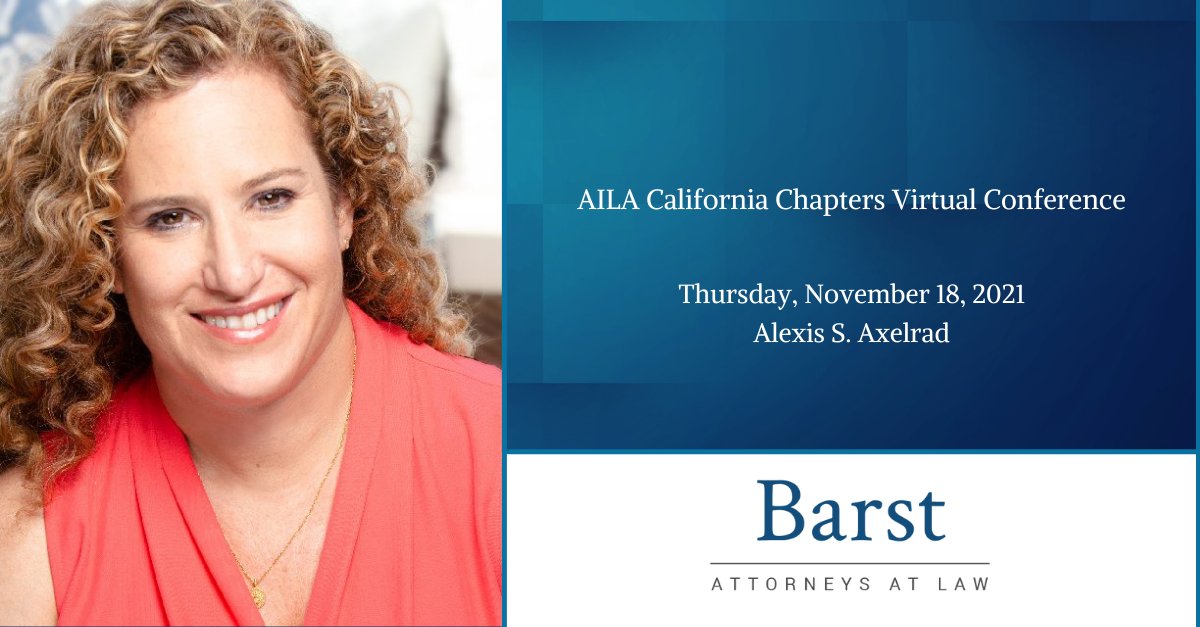 Alexis S. Axelrad will participate in a panel discussion entitled “Travel Bans and National Interest Exceptions” at the AILA California Chapters Virtual Conference today, November 18, 2021, at 4 p.m. PST.

Learn more: bit.ly/3oFrZ9z
 
#TravelBans #Covid19