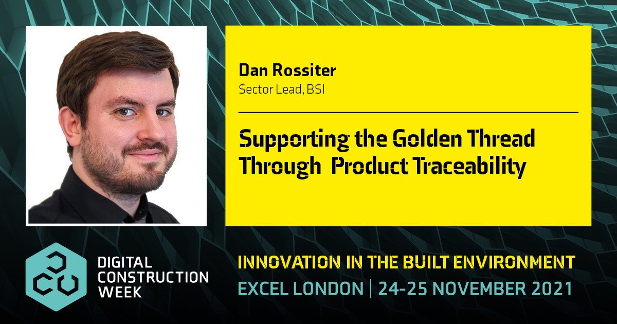 DRossiter87's tweet photo. Do you want to learn about #BSIidentify and how it can support the persistence and traceability of #productinformation? If so, then make sure you join me at the #BIMVillage on the 24th of November @ 14:30. @DigiConWeek #DCW2021 https://t.co/KoLUSlhJ9C