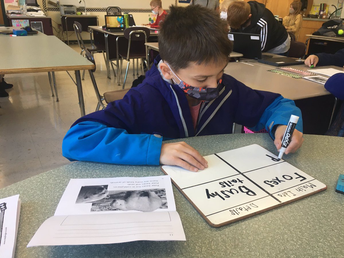 AnnisBreda's tweet photo. Working on NF note taking strategies with the awesome readers in Mrs. Carberry’s class made my day yesterday. 💕#makeitworkforyou #learnwithahern @AhernMiddle @FPS_Literacy @FoxboroughPS https://t.co/MDws55eghS