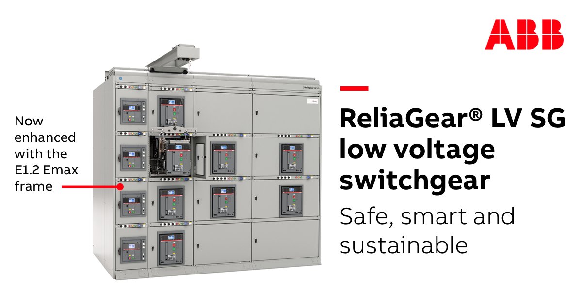 ABBelec's tweet photo. ReliaGear LV SG low voltage switchgear platform is now enhanced with the E1.2 Emax frame. This addition optimizes space requirements for a switchgear lineup by providing a more compact footprint.
#switchgear #LVswitchgear #ReliaGear 
https://t.co/QYgl72pGrZ https://t.co/B0JM44r2j6