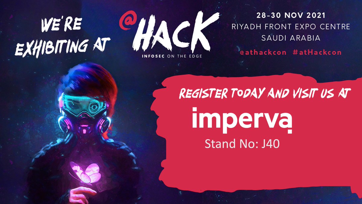 swhiteuk's tweet photo. Going to be at @HACK? We would love to talk to you. Visit #Imperva on Stand J40 and find out how we protect #data and all paths to it. @Imperva @athackcon #athackcon #security Delegate registration: https://t.co/hVLTql7wLm Visitor registration: https://t.co/nOEnINk9BV https://t.co/DplH5RUaUX
