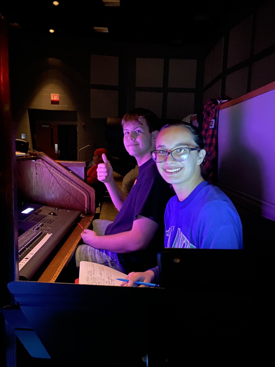 GravesCoPAC's tweet photo. I am so thankful for our Shrek the Musical student techs! Lucas and Arianna have been working hard with me all week, learning why the tech side of productions can be challenging but also a lot of fun. They’re doing such a great job! @GravesCountyHS @gc_finearts https://t.co/rNuS8QzUEx