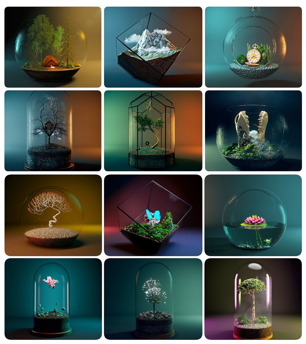 Secret garden collection🌿
Available on 
#hicetnunc &amp; #OBJKT 
 .
(All with loop motion)
.
 👉Link:  hen.link/hooman_bhr
.
.
 #tezosart #NFTs #terrarium #HEN